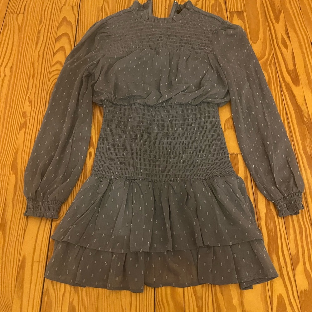 Aqua smocked mini dress